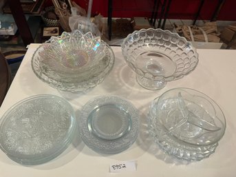 Glass Lot- Crystal & Iridescent - Plates / Bowls / Serving & More!