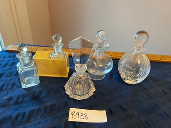 Glass Perfume Bottle Lot - One With Celluloid Case