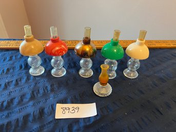 Vintage 1950s Mini Oil Lamp Perfume Bottle Lot