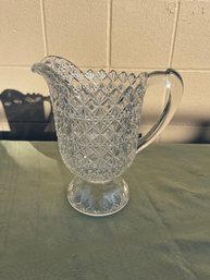 EAPG Pitcher FINE CUT & BLOCK Crystal King Son & Co. Glass