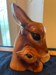 Royal Copley Vintage Deer & Fawn 1950s Pottery Planter