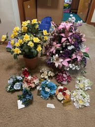 Mixed Faux Florals Craft Lot