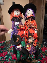 Wickedly Adorable Witch Lot - Four Halloween Decor Witches