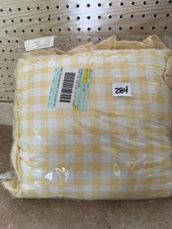 New In Package - Two Yellow & White Checkered Throw Pillows