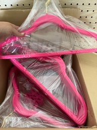 New In Box HSN Neon Pink Non Slip Lot Of Hangers