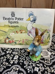 Vintage Beswick Peter Rabbit Beatrix Potter Figurine With Booklet / Catalog & Original Box