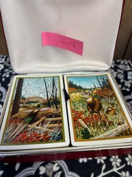 Vintage Wildlife Themed Cards In Case