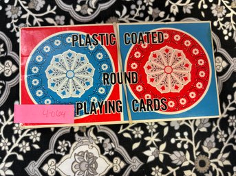 Vintage Round Playing Cards In Box