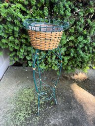 Metal & Whicker Plant Stand