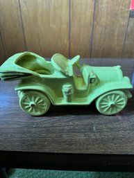 Awesome Green Glaze Pottery Vintage Car Planter