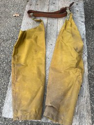 Vintage Cainsaw Guard Chaps With Leather Belt