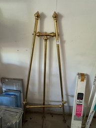 Large Brass Colored Painting Display Easel Or Stand