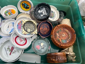 Collection Of Ashtrays In Bin
