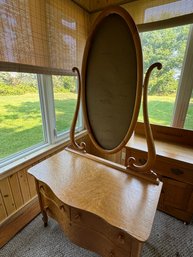 Gorgeous Antique Dresser With Tiltable Framed Mirror Top