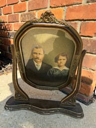 Antique Tilting Picture Frame Tabletop Holder