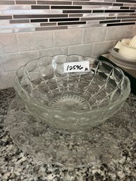 Glassware Lot Bowl And Platter