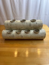 Faux Birch Tree Candle Holder