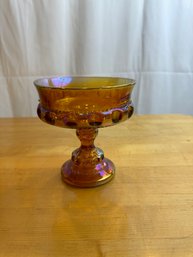 Vintage Indiana Glass Kings Crown Or Thumbprint Pattern Compote