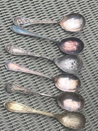 Lot Of Six Beautiful Silver Plated Antique Spoons
