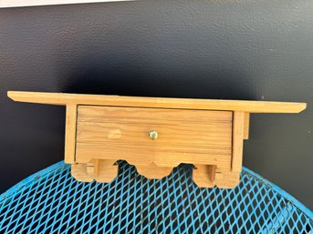 Wood Shelf With Drawer