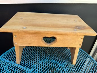 Wood Heart Step Stool