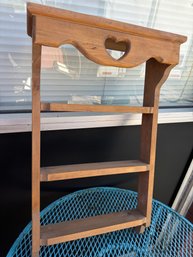 Wood Shelf Display With Heart Decor