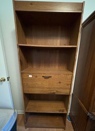 Vintage Bookcase With Drop-down Center Cabinet Shelf