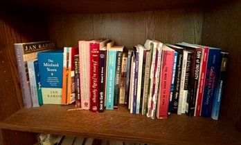 Entire Shelf Book Lot - The Mitford Years Jan Karon, Religious Books & More!