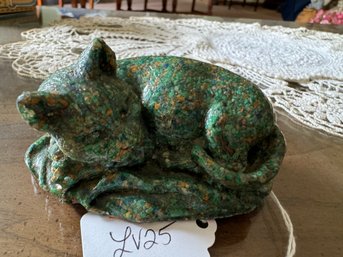 Vintage Malachite Cat Figurine