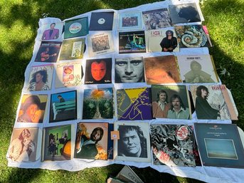 Lot Of 30 Vintage Vinyl Records - Diana Ross, Phil Collins, & More!