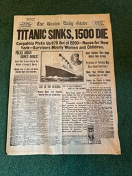 Boston Globe Titanic Newspaper