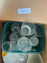 Kitchen Box Lot - Drinking Glasses, Milk Glass & More!
