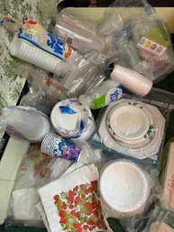 HUGE Lot Of Unused Paper Products - Paper Plates, Cups, And MUCH MORE!