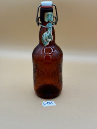 Vintage Brown Glass Beer Bottle