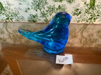 Leo Ward Blue Art Glass Bird