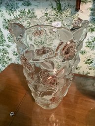 MIkasa Bella Rose Pink Frost Raised Flower Vase