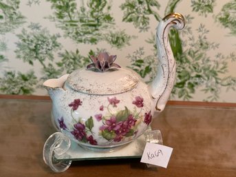 Unique Vintage Lefton Teapot With Stand