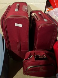 Samsonite Luggage / Red Suitcase Set Lot
