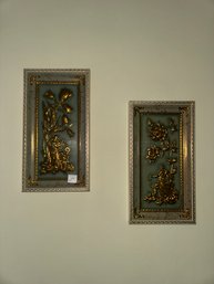 Pair Of Vintage Oriental Wall Art