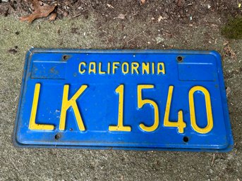 Vintage California License Plate