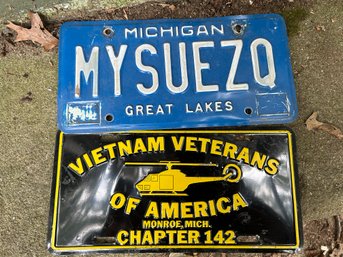 Vietnam Vet & Vintage Michigan License Plate