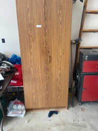 Wood Cabinet And Contents
