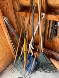 Rake And Garden Tool Lot