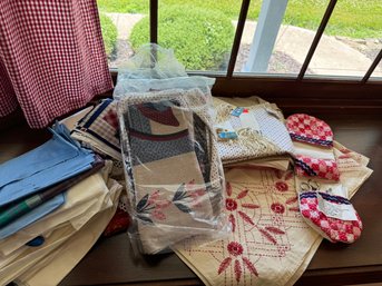 Lot Of Vintage Linens - Embroidery, Sewing & More!