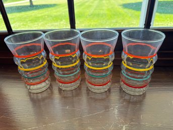 Lot Of Four Vintage Depression Glass Ring Tumblers