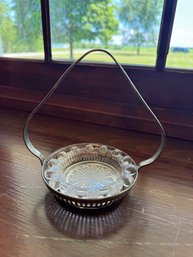 Vintage E&JB Hallmarked Holder And Glass Ashtray