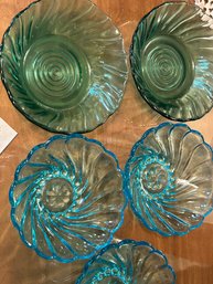 Hazel Atlas Capri And Jeanette Swirl Glass Bowl