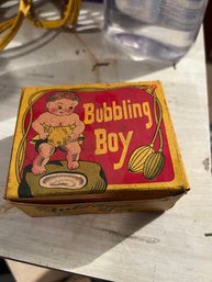 Vintage Bubbling Boy Toy With Box