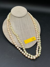 Lot Of Two Vintage Faux Pearl Necklaces