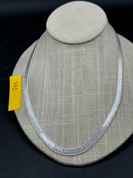 Vintage Signed Napier Silvertone Herringbone Necklace